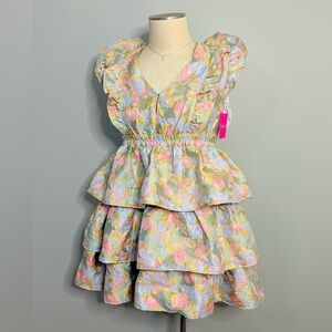 Buddy Love Ruffled Pastel Floral Mini Dress